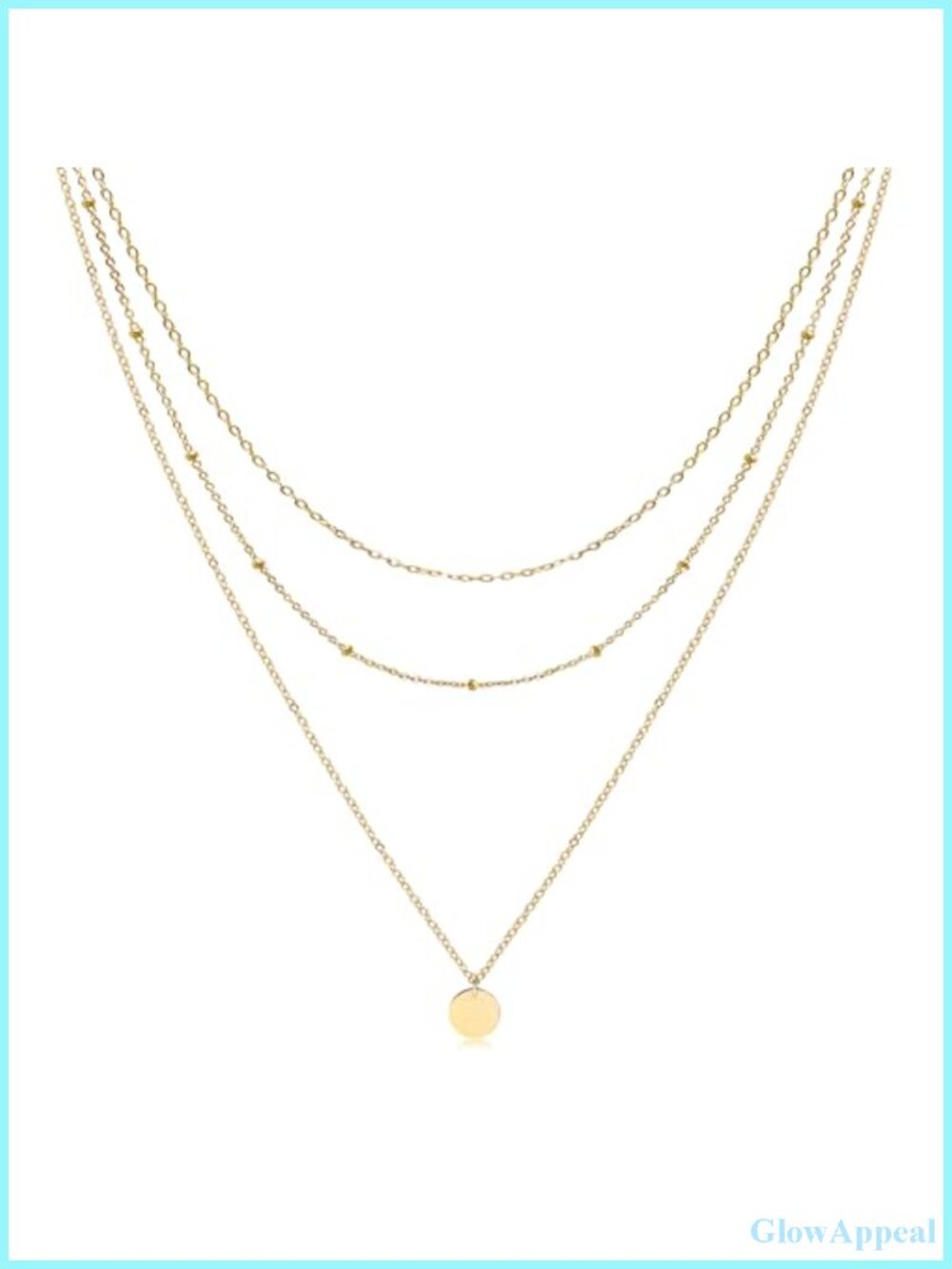 Handmade Layered Choker Necklace Set Gold Plated Coin Tube Star Pearl Pendant